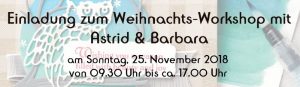 Mehr über den Artikel erfahren Einladung zum Weihnachts-Workshop