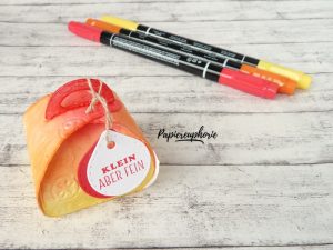 Mehr über den Artikel erfahren Goodie Zierschachtel in Gelb-Orange-Rot