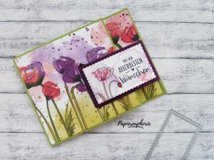 Mehr über den Artikel erfahren Buckle Fold Card Mohnblütenzauber